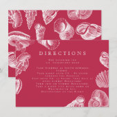 Moderne Viva Magenta Beach Sea Shell Richtingen Informatiekaartje (Voorkant / Achterkant)
