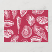 Moderne Viva Magenta Beach Sea Shell Uitnodiging Informatiekaartje (Achterkant)