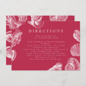 Moderne Viva Magenta Beach Sea Shell Uitnodiging Informatiekaartje (Voorkant / Achterkant)