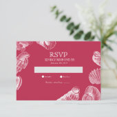 Moderne  Viva Magenta Strand Schelp RSVP Kaart (Staand voorkant)