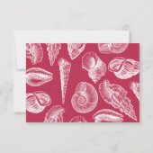 Moderne  Viva Magenta Strand Schelp RSVP Kaart (Achterkant)