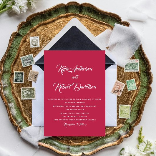 Moderne Viva Magenta Zonsondergang en Citrus geïns Kaart