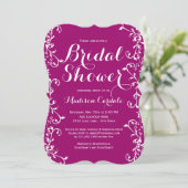 Moderne Vlaamse magenta Bridal Shower-uitnodiginge Kaart (Staand voorkant)