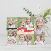 Moderne Vlag Holiday-fotokaart - Rood Feestdagenkaart (Staand voorkant)