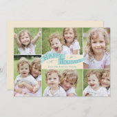 Moderne Vlag Vakantie Foto Kaart - Blauw (Voorkant / Achterkant)