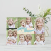 Moderne Vlag Vakantie Foto Kaart - Blauw (Staand voorkant)