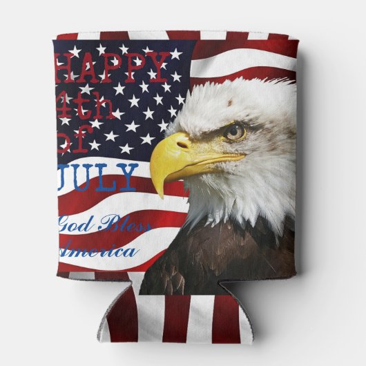 Moderne Vlag van Amerika 4th van juli BBQ Party Blikjeskoeler (Achterkant)