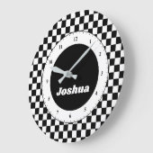 Moderne vlag voor zwarte en witte chequevoeten grote klok (Hoek)