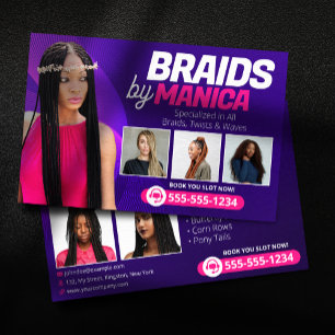 Moderne Vlecht Salon Haar Extensions Vlechten Prui Flyer