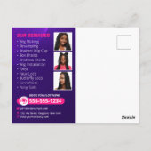 Moderne vlechtende Salon Haarextensies Vlechten Pr Briefkaart (Achterkant)