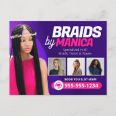 Moderne vlechtende Salon Haarextensies Vlechten Pr Briefkaart (Voorkant)