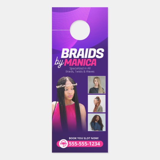 Moderne vlechtende Salon Haarextensies Vlechten Pr Deurhanger (Voorkant)