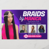 Moderne vlechtende Salon Haarextensies Vlechten Pr Flyer (Voorkant)