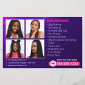 Moderne vlechtende Salon Haarextensies Vlechten Pr Flyer (Achterkant)