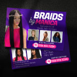Moderne vlechtende Salon Haarextensies Vlechten Pr Flyer<br><div class="desc">Promoot uw vlecht- en pruikendiensten met deze stijlvolle en professionele flyer sjabloon! Laat je expertise zien in doosvlechten, knooploze vlechten, pruiken maken en meer aan de voorkant. De achterkant heeft een gedurfd ontwerp en voldoende ruimte voor uw contactgegevens en branding. Pas eenvoudig de tekst en foto's aan. **** OPMERKING: Behaal...</div>