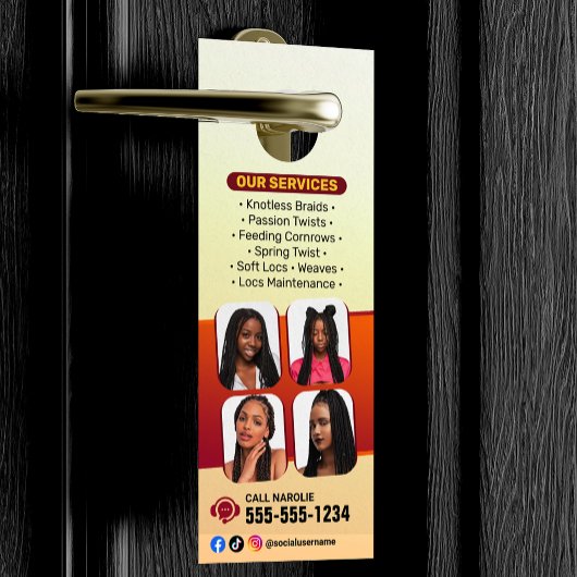 Moderne vlechtsalon vlechtstyliste Haarstylist Deurhanger