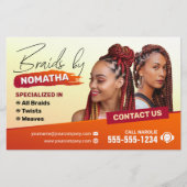 Moderne vlechtsalon vlechtstyliste Haarstylist Flyer (Voorkant)
