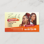 Moderne vlechtsalon vlechtstyliste Haarstylist Klantenkaartje (Voorkant)