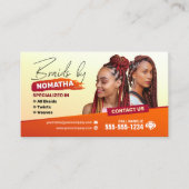 Moderne vlechtsalon vlechtstyliste Haarstylist Visitekaartje (Voorkant)