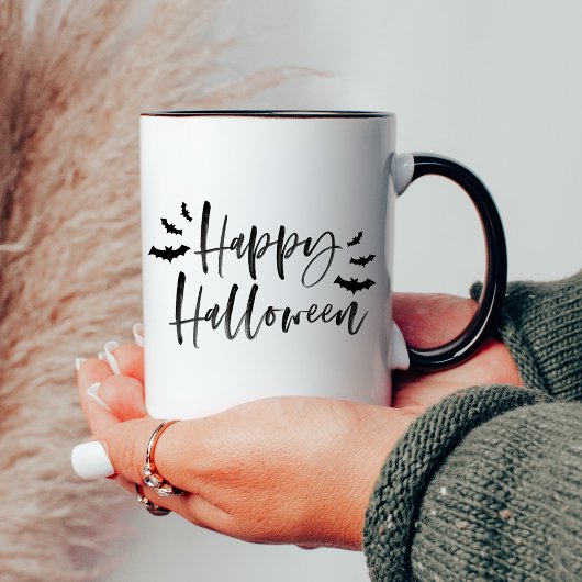 Moderne vleermuizen Gelukkig Halloween Mok