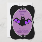 Moderne vleermuizen Halloween uitnodiging (Voorkant)