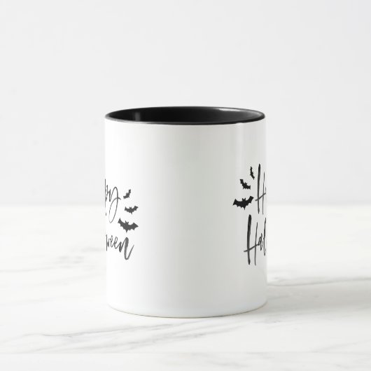 Moderne vleermuizen Happy Halloween Mok (Midden)