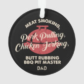Moderne vleesrook BBQ Pit Master Vader Ornament (achterkant)