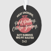 Moderne vleesrook BBQ Pit Master Vader Ornament (voorkant)
