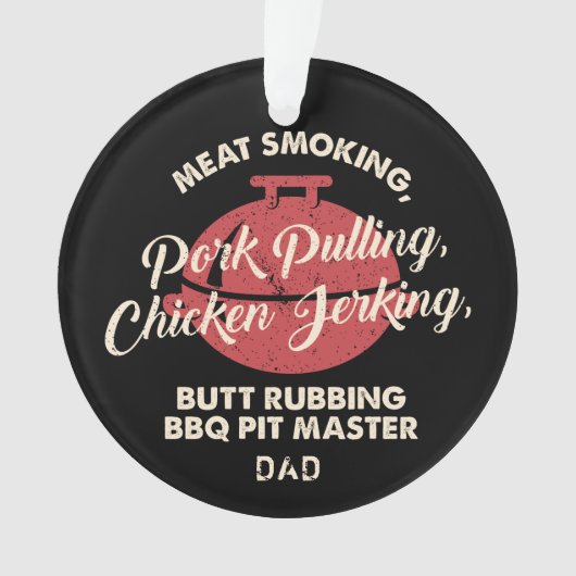 Moderne vleesrook BBQ Pit Master Vader Ornament (voorkant)