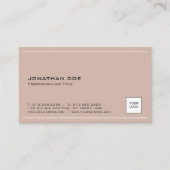 Moderne vlek met Logo elegant bruin Visitekaartje (Voorkant)