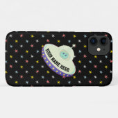 Moderne vliegende saucer en meerkleurige sterren o Case-Mate iPhone case (Achterkant (horizontaal))