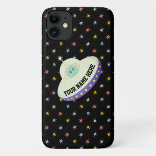Moderne vliegende schotel & meerkleurige sterren o Case-Mate iPhone case
