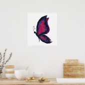 Moderne vliegende vleugels, geometrische blauwe ro poster (Keuken)