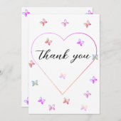 Moderne Vliegende Vlinders Hart Bedankkaart (Voorkant / Achterkant)