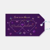 moderne vliegende vlinders hart cadeaulabel (Voorkant (Horizontaal))