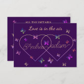 Moderne Vliegende Vlinders Hart Informatiekaartje (Voorkant / Achterkant)