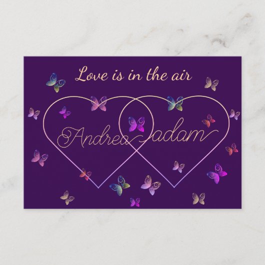Moderne Vliegende Vlinders Hart Informatiekaartje (Voorkant)