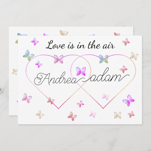 Moderne Vliegende Vlinders Hart Kaart (Voorkant / Achterkant)