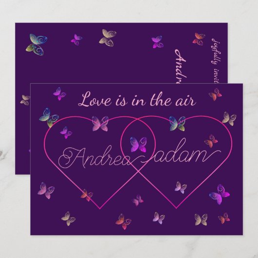 Moderne Vliegende Vlinders Hart Kaart (Voorkant / Achterkant)