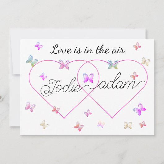 Moderne Vliegende Vlinders Hart Kaart (Voorkant)