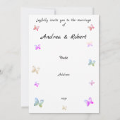 Moderne Vliegende Vlinders Hart Kaart (Achterkant)