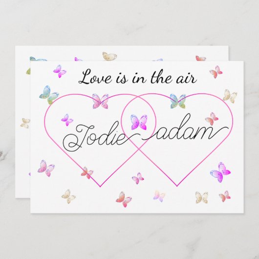 Moderne Vliegende Vlinders Hart Kaart (Voorkant / Achterkant)