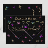 Moderne Vliegende Vlinders Hart Kaart (Voorkant / Achterkant)