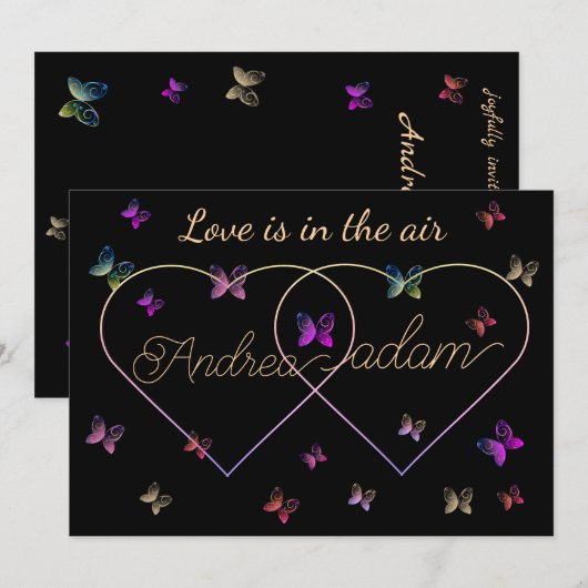 Moderne Vliegende Vlinders Hart Kaart (Voorkant / Achterkant)