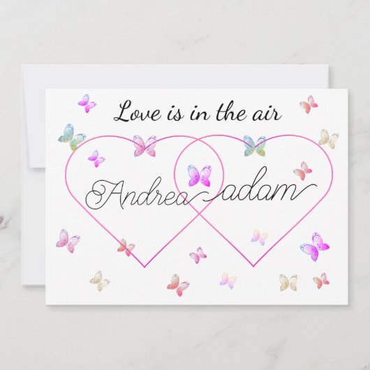 Moderne Vliegende Vlinders Hart Kaart (Voorkant)