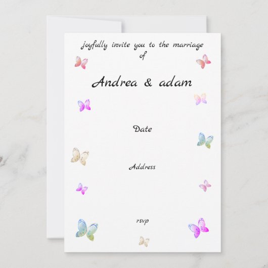 Moderne Vliegende Vlinders Hart Kaart (Achterkant)