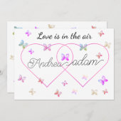 Moderne Vliegende Vlinders Hart Kaart (Voorkant / Achterkant)