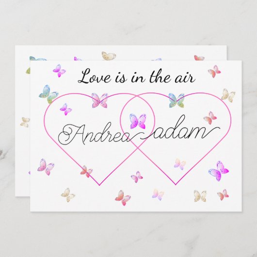 Moderne Vliegende Vlinders Hart Kaart (Voorkant / Achterkant)