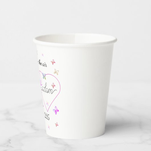 Moderne Vliegende Vlinders Hart Papieren Bekers (Links)