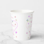 Moderne Vliegende Vlinders Hart Papieren Bekers (Links)